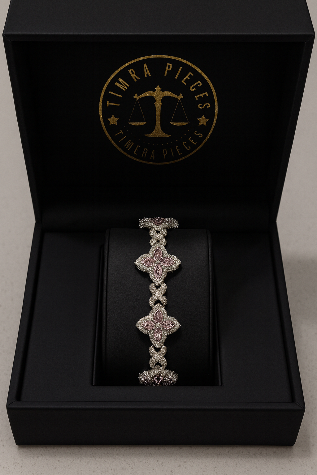 The Olympian Luxury Link Bracelet (Pink)