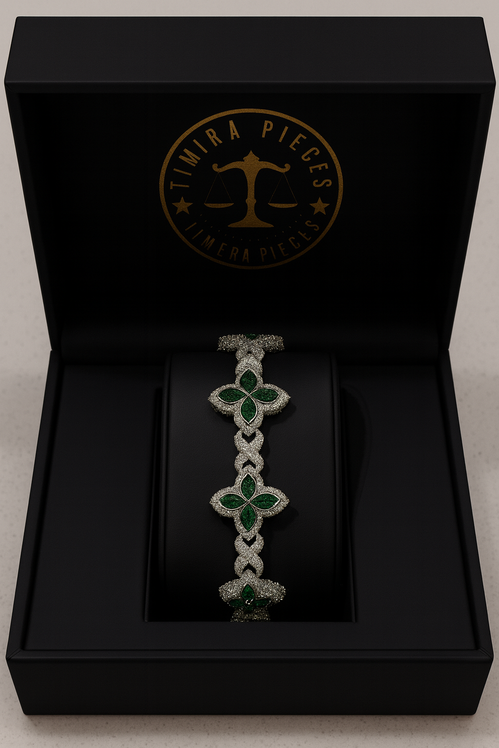 The Olympian Luxury Link Bracelet (Green)