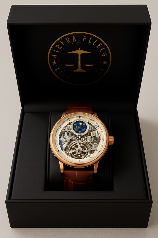 Morning Dawn Rose Gold Skeleton Moonphase Timepiece