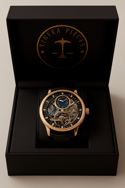 Eclipse Rose Gold Skeleton Moonphase Timepiece