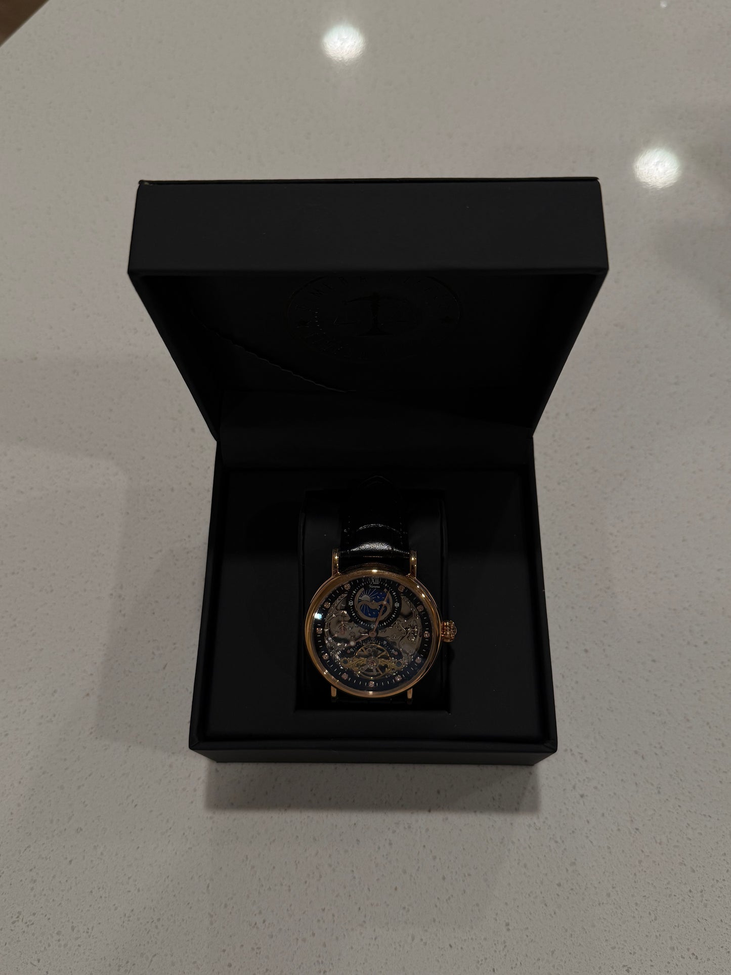 Eclipse Rose Gold Skeleton Moonphase Timepiece